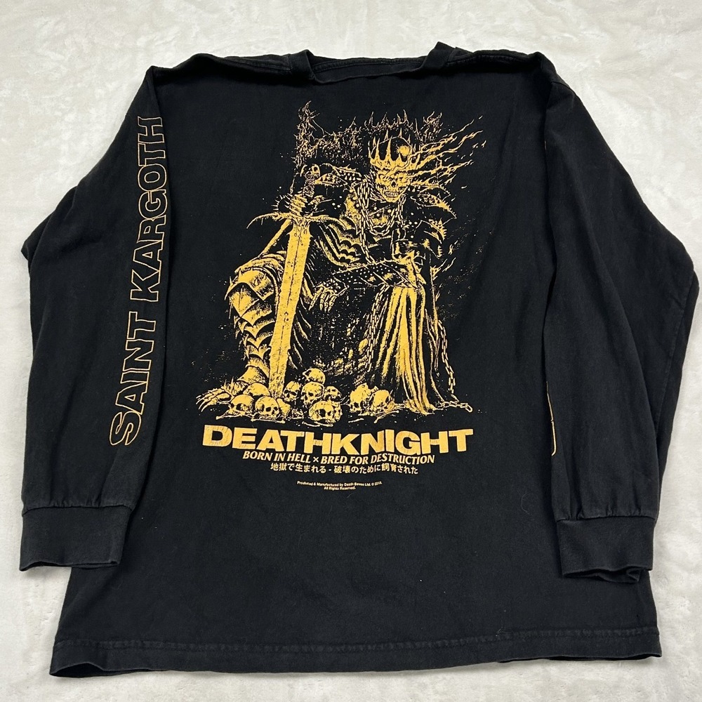 2018 Death Saves Long Sleeve Shirt Mens L Black Saint Kargoth Death Knight Tee